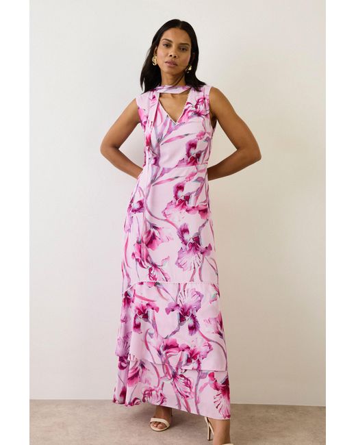 Wallis Pink Floral Scarf Maxi Dress