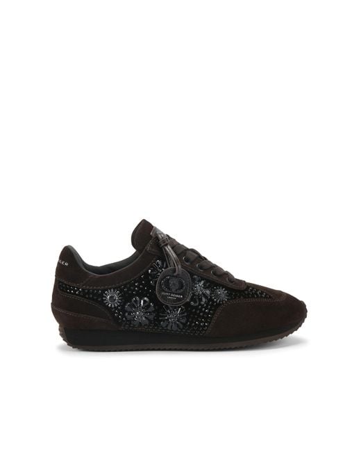 Kurt Geiger Black Velvet Chelsea Jewel Tag Sneakers