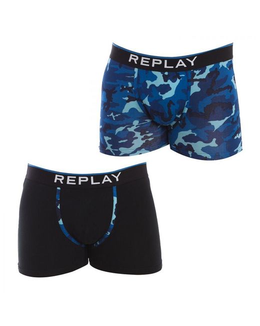 Replay Blue Pack-2 Boxers I101195 for men