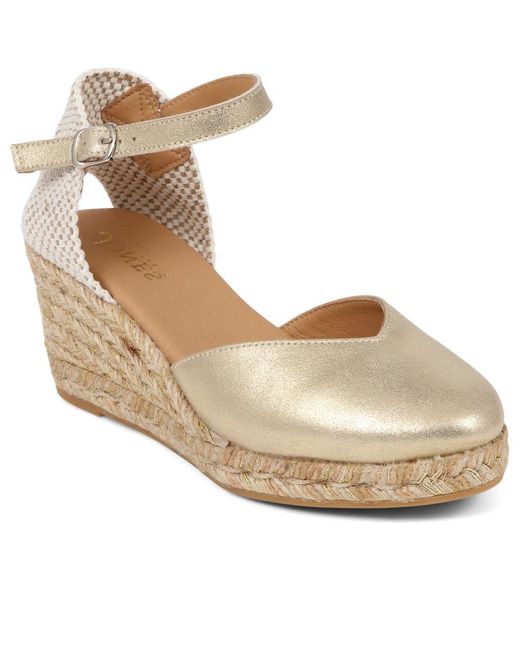 Jones Bootmaker Metallic Rosina Leather Espadrilles