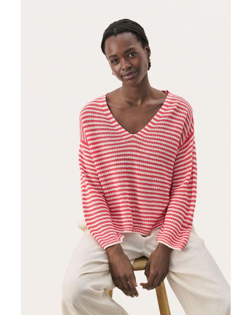 Part Two Pullover Regular Fit in het Pink