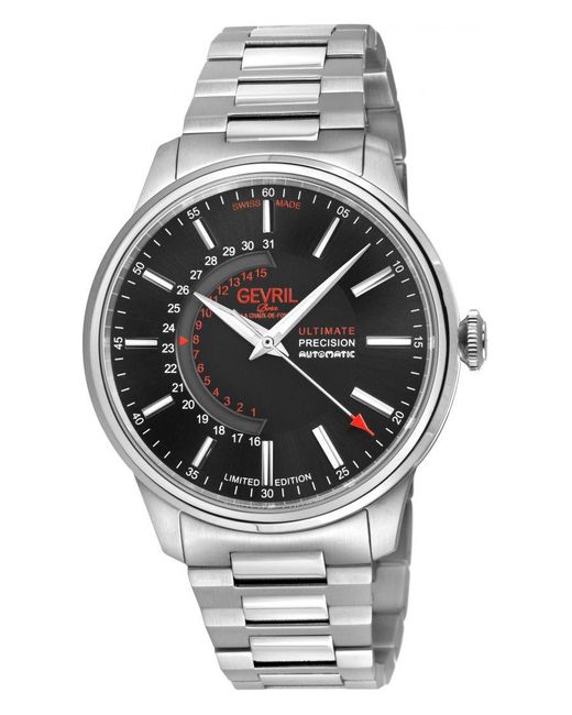 Gevril Gray Guggenheim Automatic 316L Stainless Steel Dial, Satin And Polished Bracelet for men