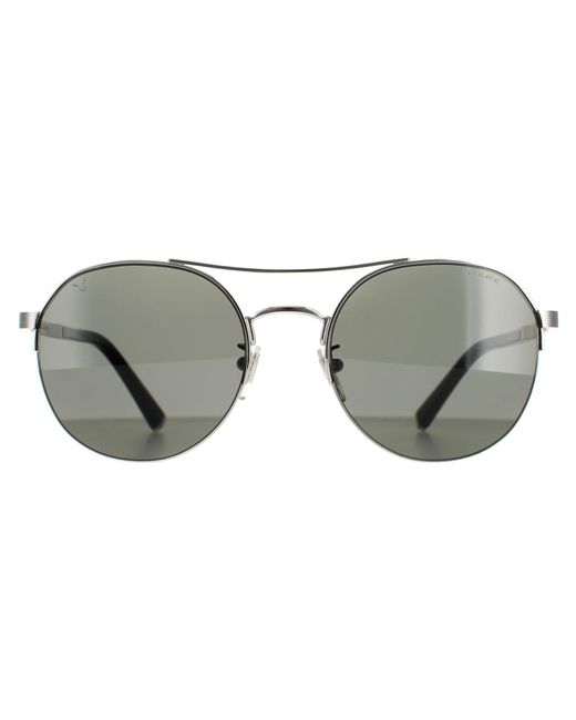 Police Gray Aviator Shiny Full Palladium Smoke Spla24 Lewis 03 for men