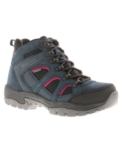Karrimor Gray Walking Boots Hawthorn Mid Wt Lace Up Navy Black Bright Co