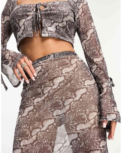 Kaiia White Sheer Maxi Skirt Co-Ord