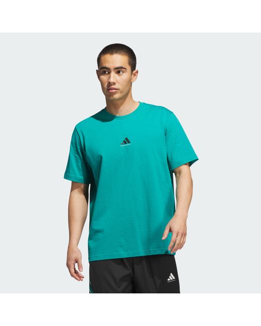 Adidas Originals Blue Basketball Graphic Tee for men