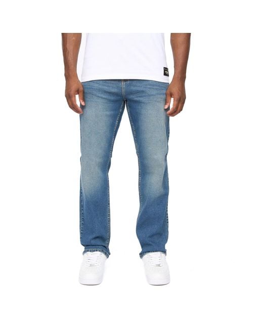 Crosshatch Blue Detendu Relax Fit Jeans for men