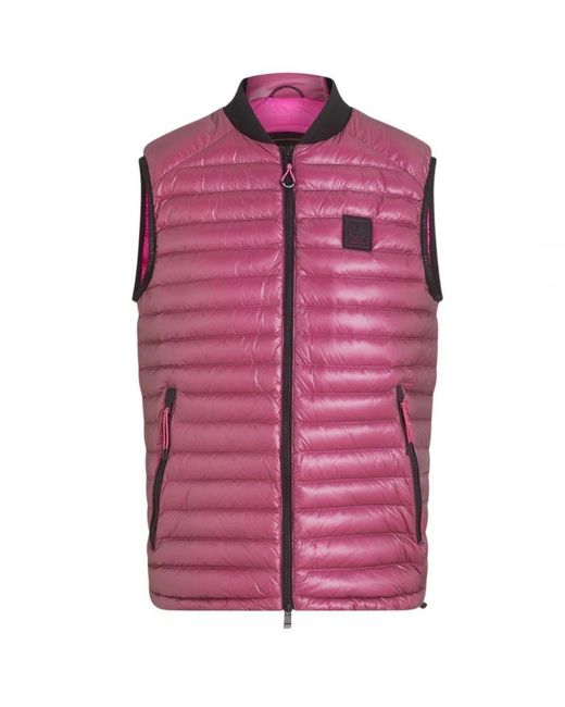 Belstaff Pink Airframe Neon Shiny Gilet Down Filled Jacket for men