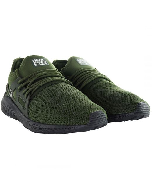 Henleys Green Salendine Khaki Running Shoes for men