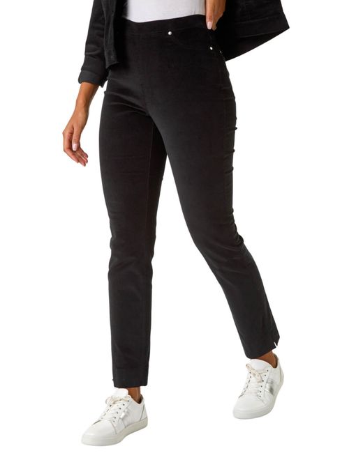 Roman Black Corduroy Stretch Denim Trousers