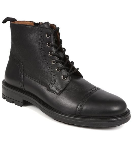 Jones Bootmaker Black Guiseley Leather Lace-Up Boots for men