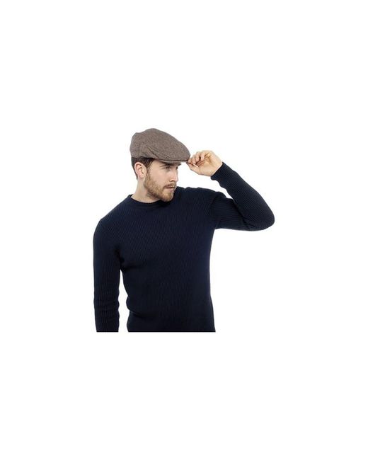 Sock Snob Brown Checked Wool Blend Traditional Flat Cap for men