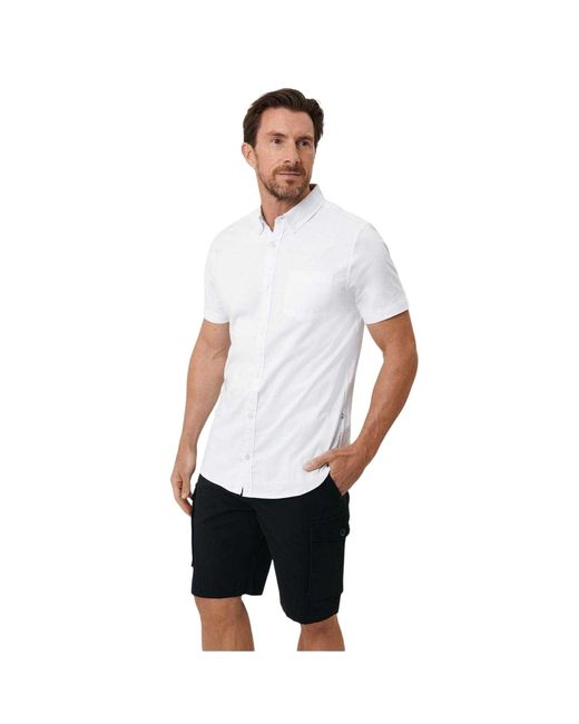 Saltwell White Oxford Chest Pocket Shirt for men