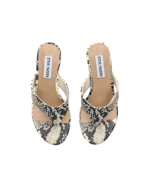 Steve Madden Metallic Soundview Snakeprint Sandals