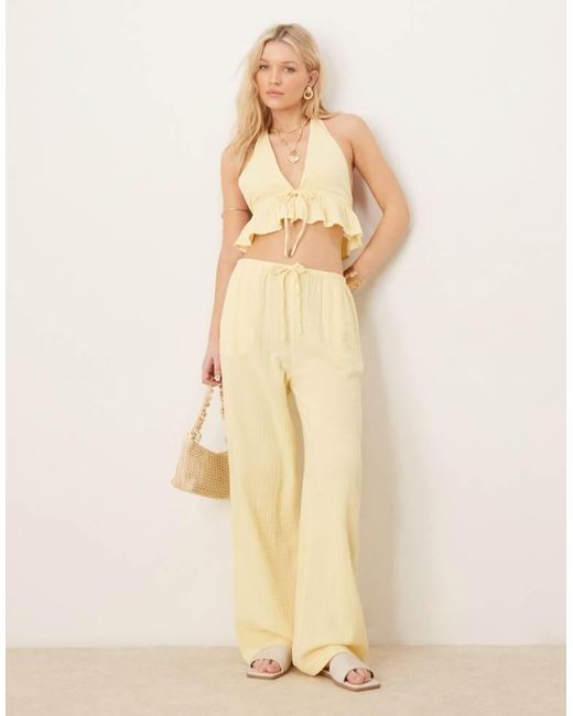 Iisla & Bird Natural Skinny Waist Band Beach Trouser Co-Ord