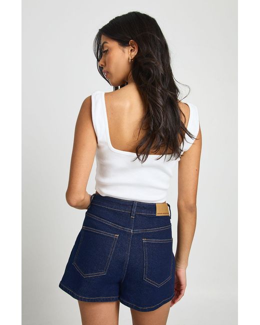 Boohoo Blue Front Pocket Detail Mini Short