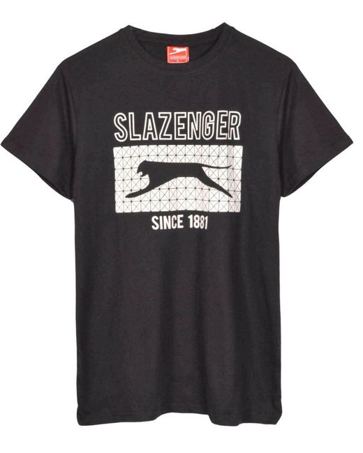 Slazenger 1881 Black Vintage Style Graphic T-Shirt for men