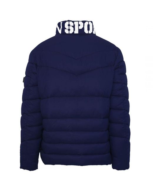 Philipp Plein Blue Padded Bold Logo Jacket for men
