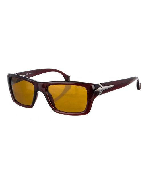 Police Brown Acetate Sunglasses With Rectangular Shape S1711M