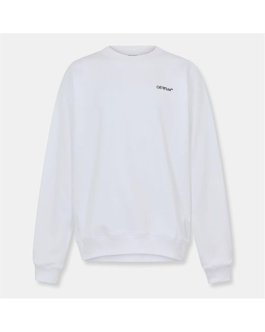 Off-White c/o Virgil Abloh White Off Skate Left Chest Logo Crew Neck Long Sleeve Sweatshirt for men