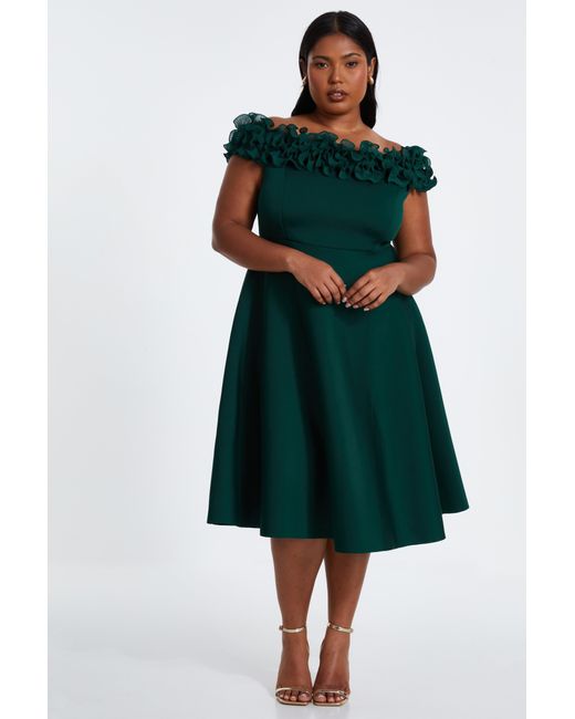 knee length dresses for ladies Black Bardot Midi Skater Dress – AX Paris US main image 0