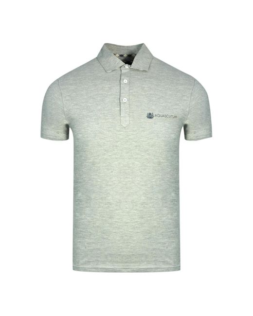 Aquascutum Green Aldis Crest Block Logo Polo Shirt Cotton for men