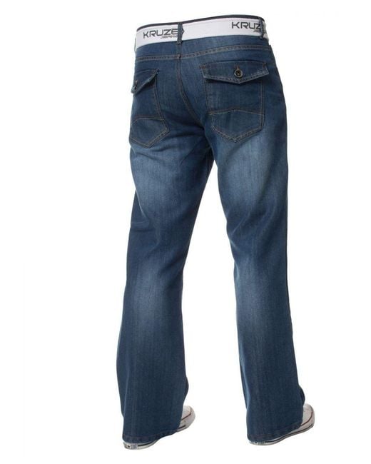 Kruze By Enzo Blue Bootcut Denim Jeans for men