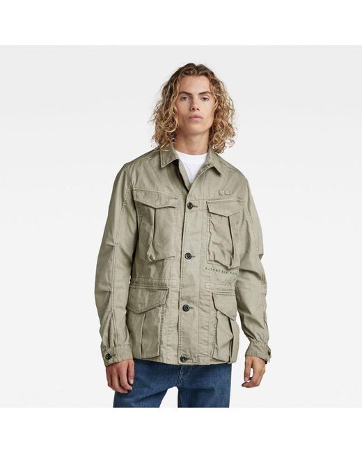 G-Star RAW Natural G-star Raw Washed Cargo Field Jacket Cotton for men