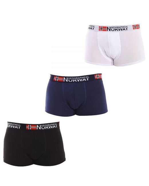 GEOGRAPHICAL NORWAY White Pack-3 Boxers for men