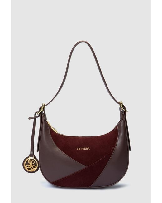 La Fileria Red Two-Tone And Shoulder Bag Leather