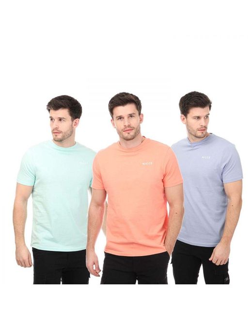 Nicce London Multicolor Sanderson 3 Pack T-Shirts for men