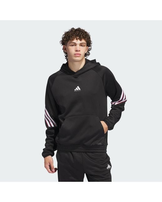 Adidas Originals Black Basketball Crazy Warm Fleece Hoodie for men
