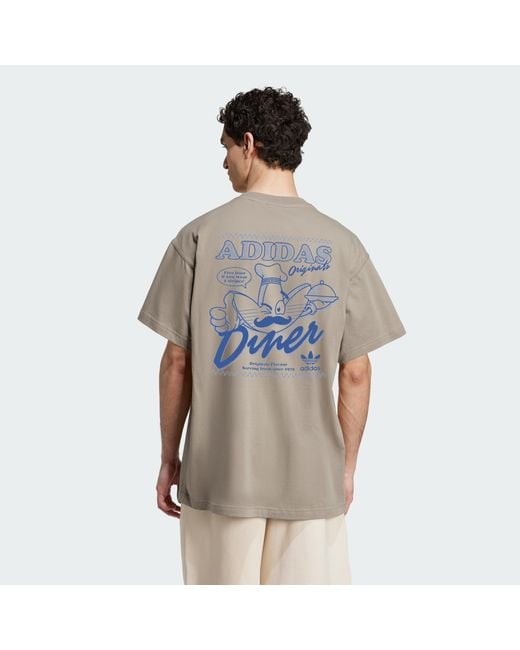 Adidas Originals Brown Diner Gfx Tee for men