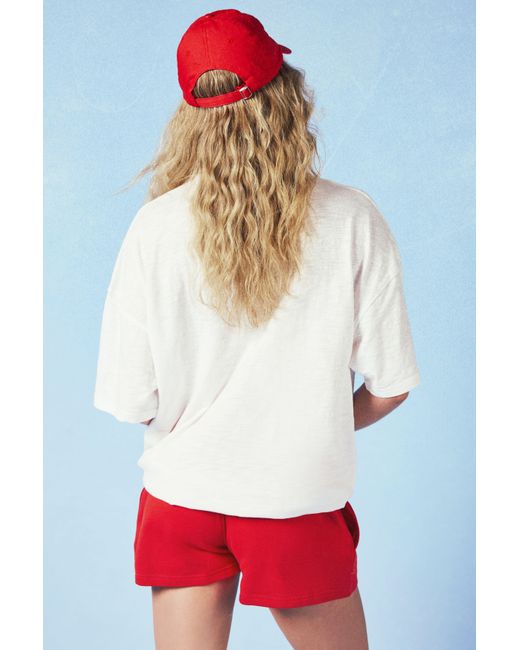 Boohoo White Azur Slub Oversized T-Shirt