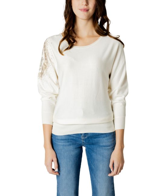 Guess Casual Verfraaide Trui in het White