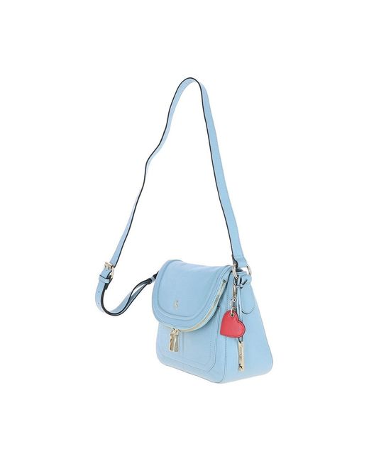 Ashwood Leather Blue "Dazzling" Flap Over Real Shoulder Bag