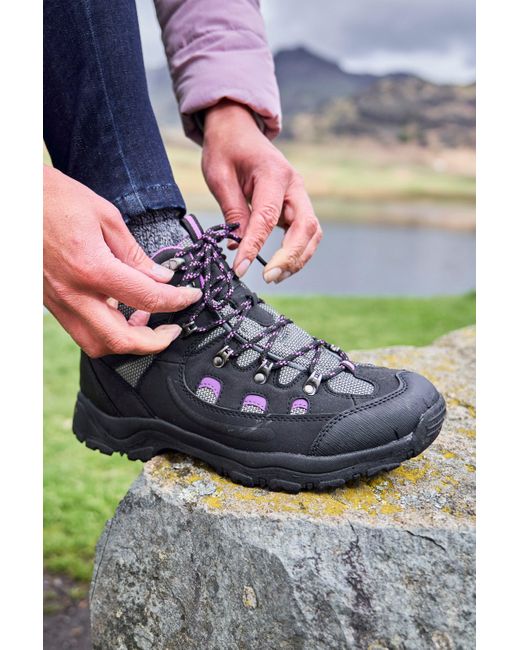 Mountain Warehouse Gray 'Adventurer' Waterproof Rain Boots Cushioned Footbed Mesh Lining Trail Trekking Wellies