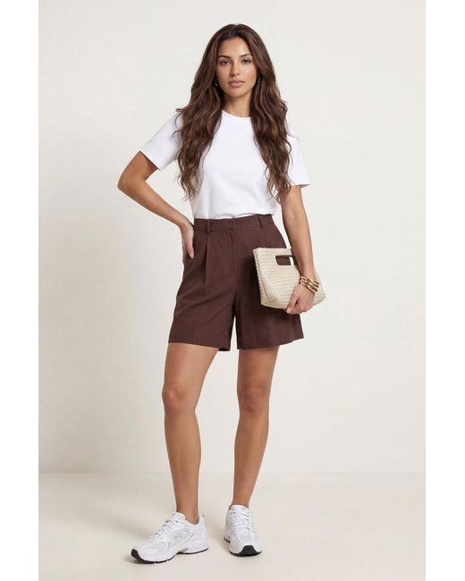 Urban Bliss Brown Linen Blend Short
