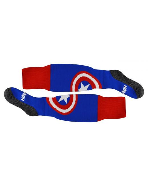Hingly Blue Captain America Long Socks For Sport for men