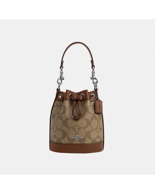 COACH Brown Mini Bucket Bag