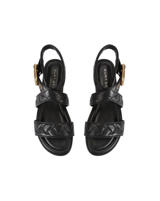 Kurt Geiger Black Mayfair Buckle-embellished Leather Flat Sandals