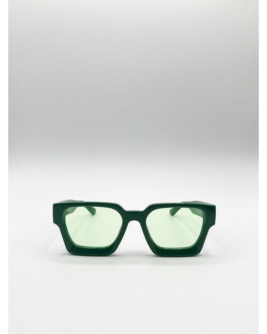 SVNX Green Square Retro Mint Sunglasses