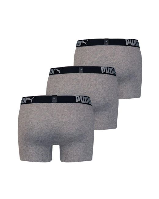 PUMA Gray Licence Premium Sueded Cotton Boxers 3 Pack for men