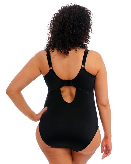 Elomi Black 7280 Plain Sailing Plunge Swimsuit
