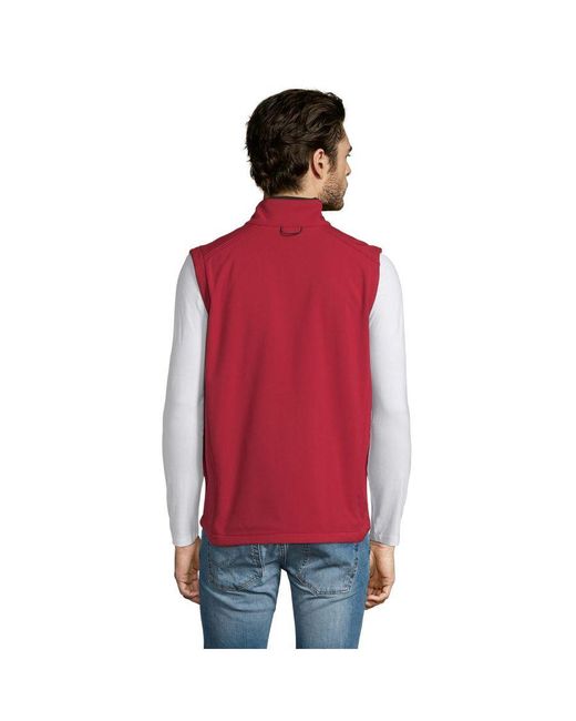 Sol's Red Rallye Soft Shell Bodywarmer Jacket for men