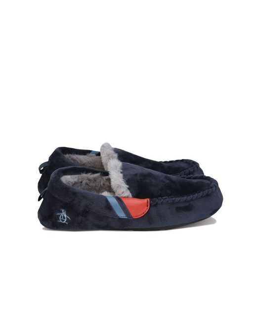 Original Penguin Blue Bedhead Moccasin Slipper for men