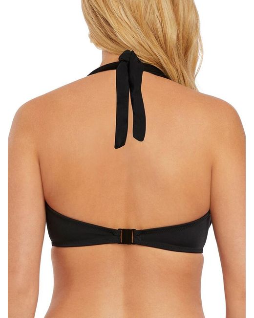 Freya Black Macrame Halterneck Bikini Top