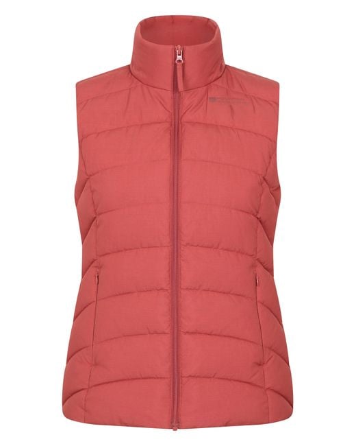 Mountain Warehouse Red 'Opal' Padded Gilet With Front Pockets Winter Warm Rain Coat