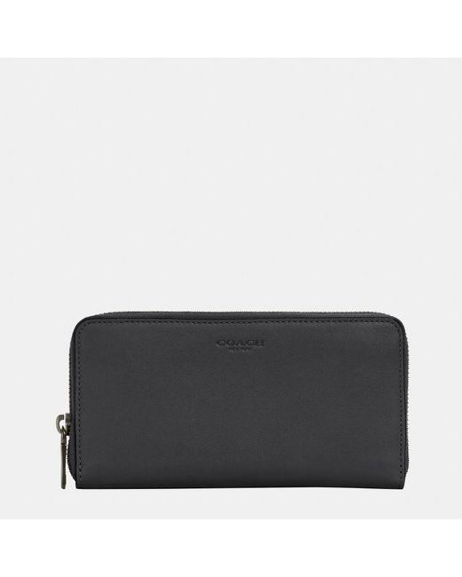 COACH Black Crossgrain Leather Corner Zip Bag
