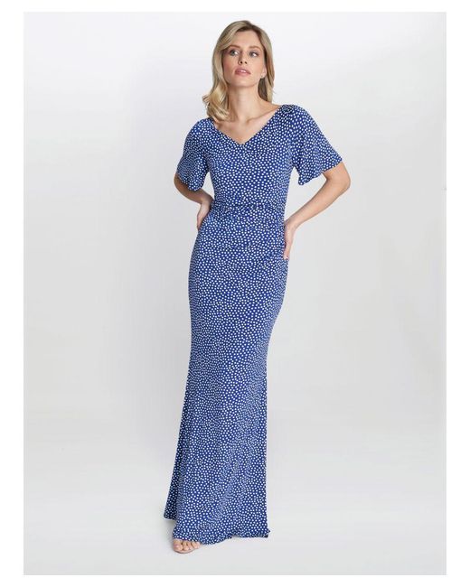 Gina Bacconi Blue Kasia Jersey Maxi Dress